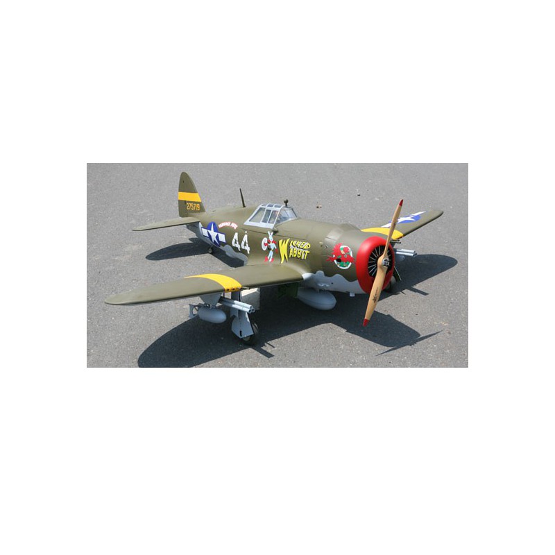 Avion thermique radiocommandé P-47 Wicked Rabbit 50-61cc/EP ARF + Train élect.