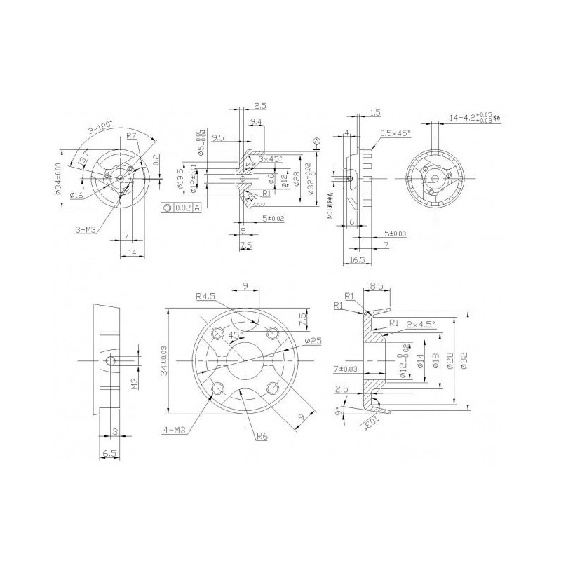Moteur électrique radiocommandé Moteur DM2615 Kv1300