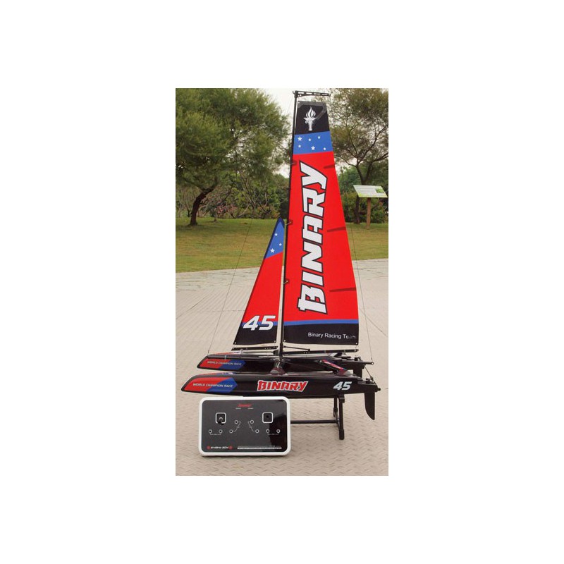 Voilier radiocommandé Mini Catamaran rouge RTS
