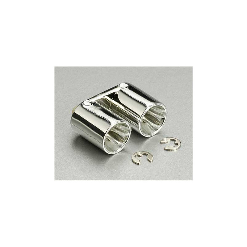 Accessoires pour voiture radiocommandée Sortie Echappe. Double Chromée