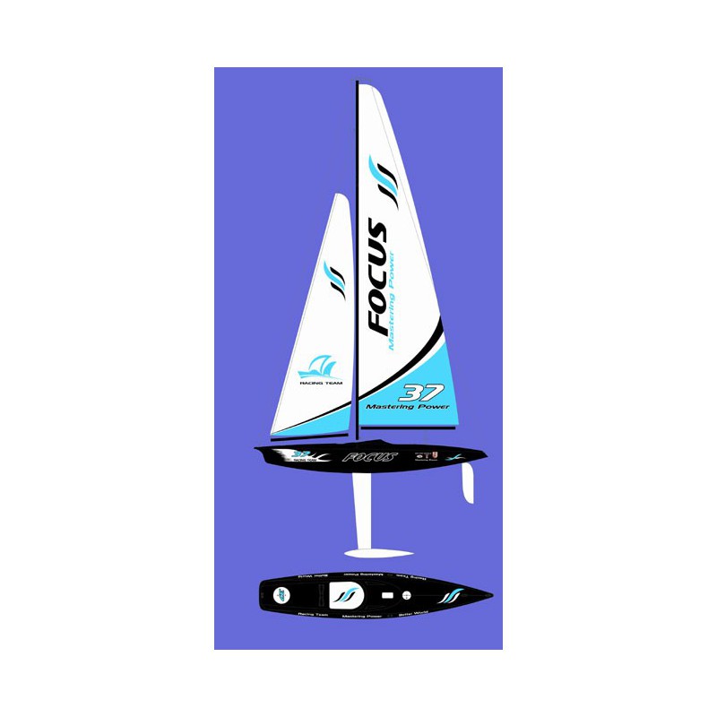 Voilier radiocommandé FOCUS Yacht 1m RTS 2,4GHz Bleu