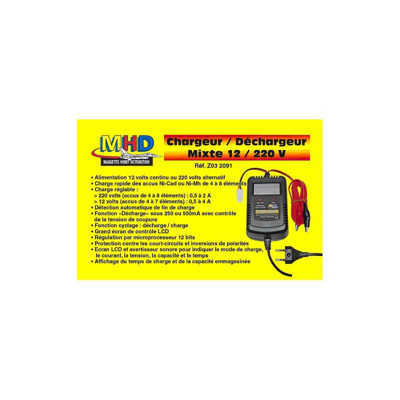 Chargeur pour accu pour appareil radiocommandé CHARGEUR DECHARGEUR 12-220V