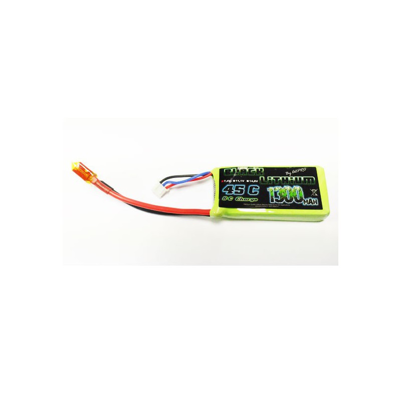 Accu LIPO pour appareil radiocommandé Accu LiPo Black Lithium 1300mAh 45C 2S DEAN