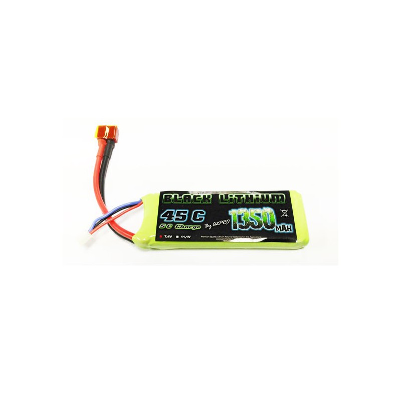 Accu LIPO pour appareil radiocommandé Accu LiPo Black Lithium 1350mAh 45C 2S