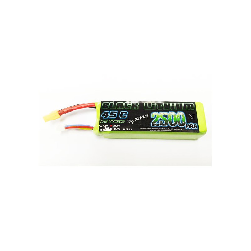 Accu LIPO pour appareil radiocommandé Accu LiPo Black Lithium 2500mAh 45C 3S