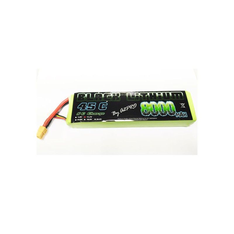 Accu LIPO pour appareil radiocommandé Accu LiPo Black Lithium 8000mAh 45C 3S