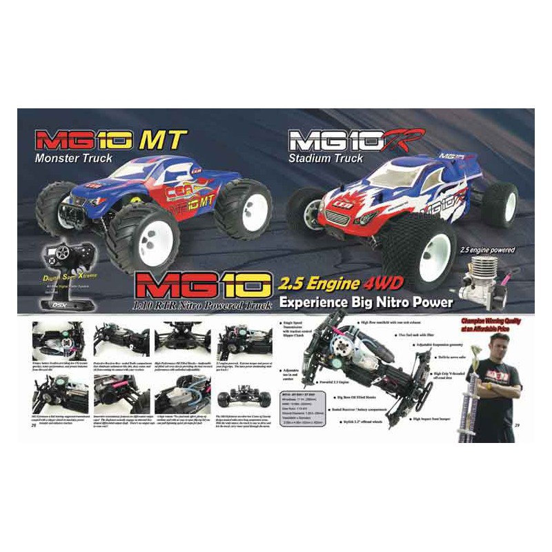 Voiture thermique radiocommandée CENSPORT MG10 TRUGGY 1/10 RTR