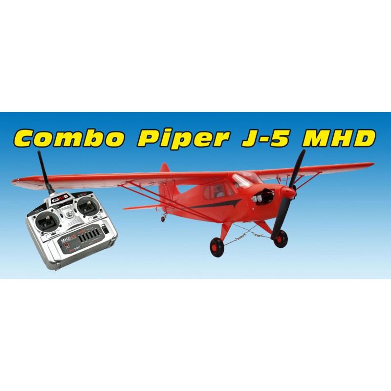 Avions électrique radiocommandé COMBO PIPER J5 RTF + MHD4S
