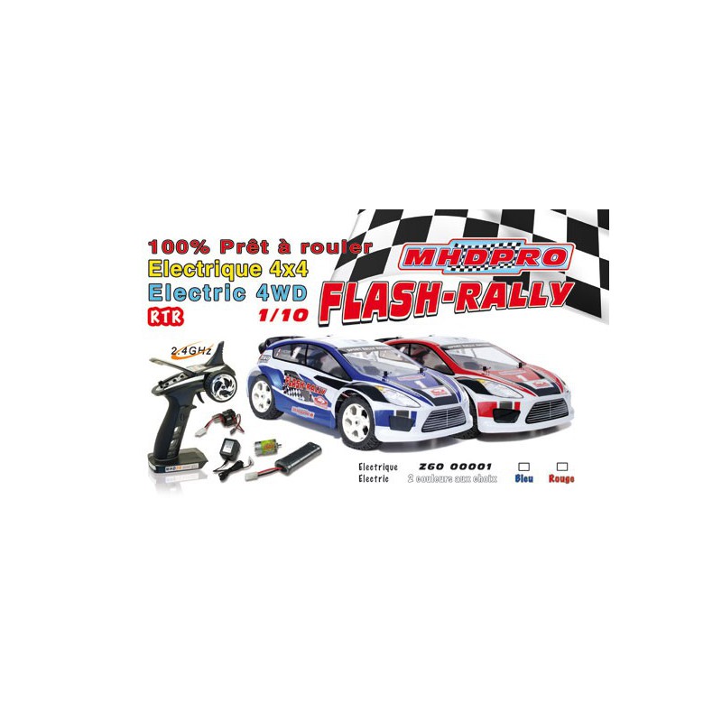 Voiture électrique radiocommandée Flash Rally EP RTR 1/10