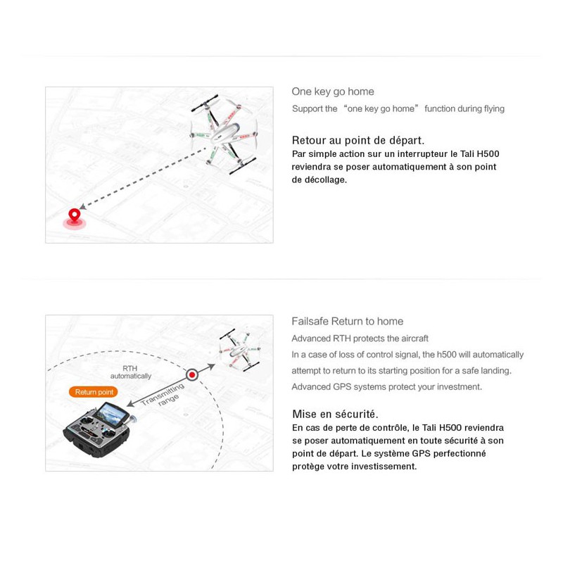Drone radiocommandé pour expérimenté TALI 500 RTF Mode 1