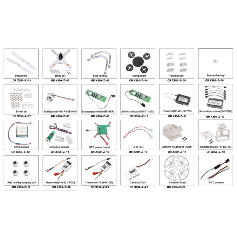 QR X350 FPV DEVO F7 Mode 1