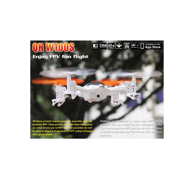 Drone radiocommandé pour débutant QR W100S Android sans émetteur