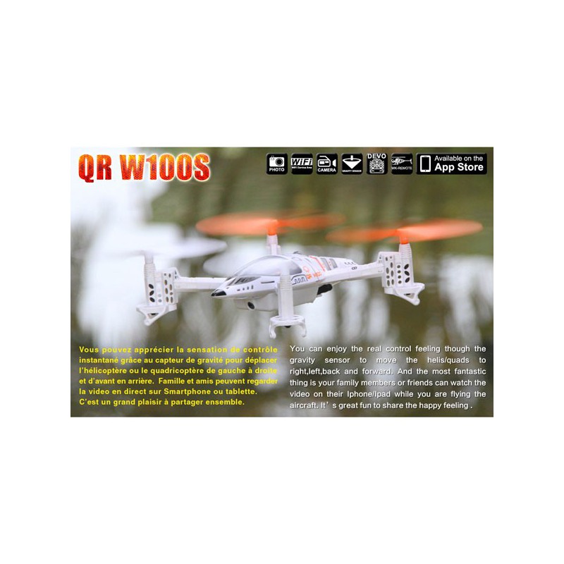 Drone radiocommandé pour débutant QR W100S Android sans émetteur