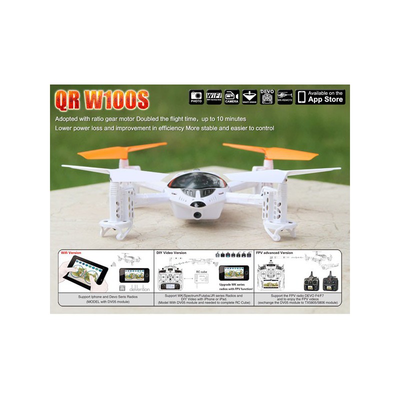 Drone radiocommandé pour débutant QR W100S Android sans émetteur