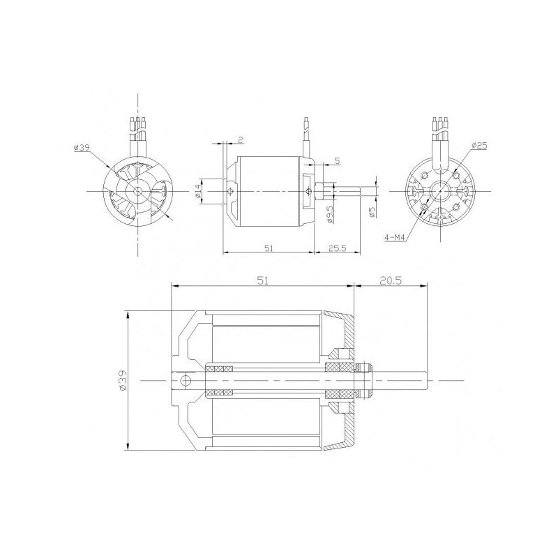 Moteur électrique radiocommandé Moteur DM2830 Kv660