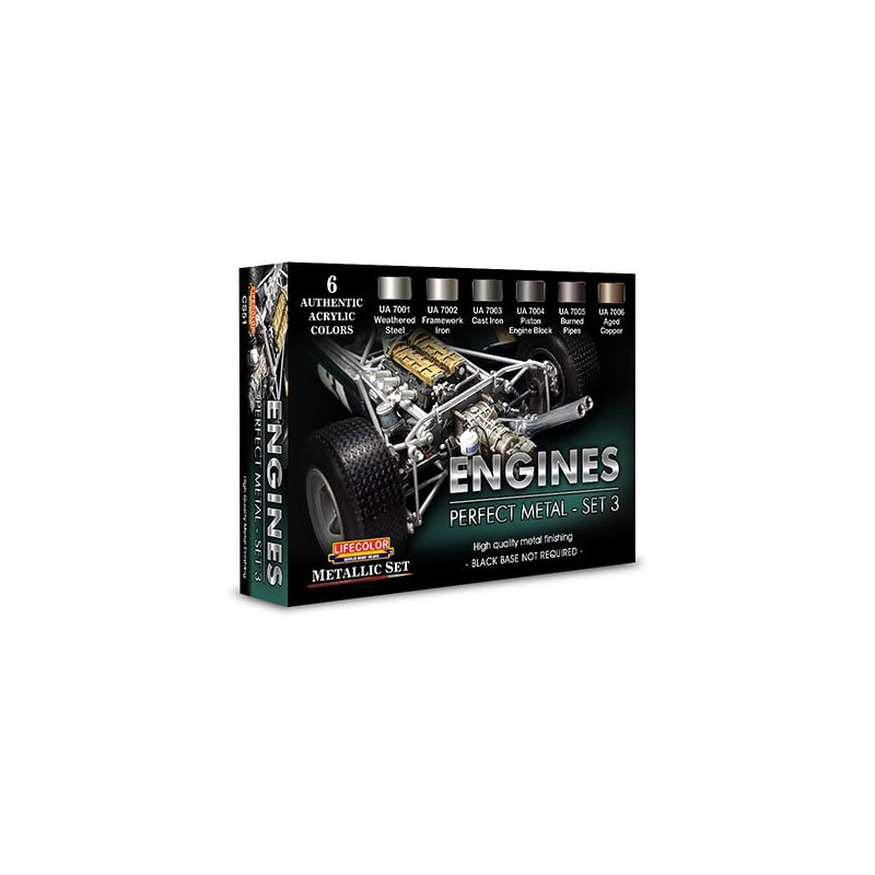 Peinture acrylique ENGINE PERFECT METAL SET 3