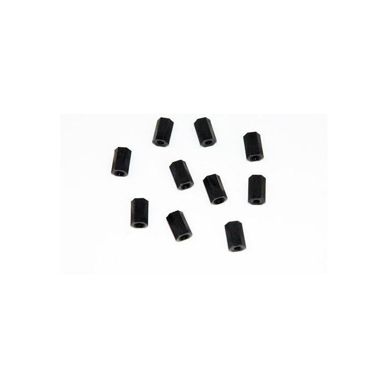 Visserie Entretoise nylon noir femelle/femelle M3x10 (10ps)