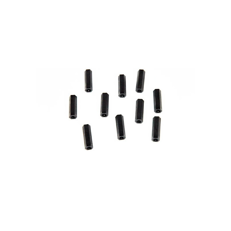 Visserie Entretoise nylon noir femelle/femelle M3x20 (10ps)