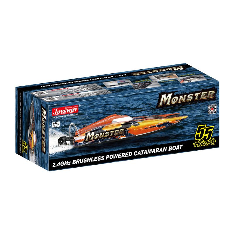 Bateau électrique radiocommandé MONSTER COMBO CATAMARAN Brushless Racing RTS