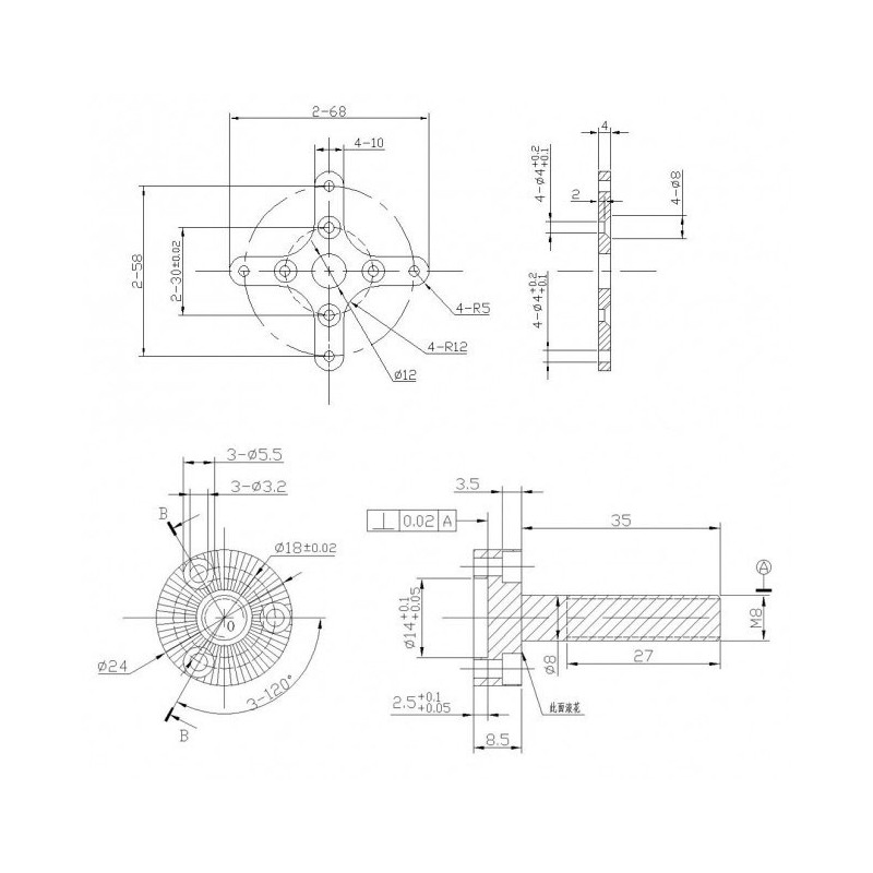 Moteur électrique radiocommandé Moteur DM3625 Kv800