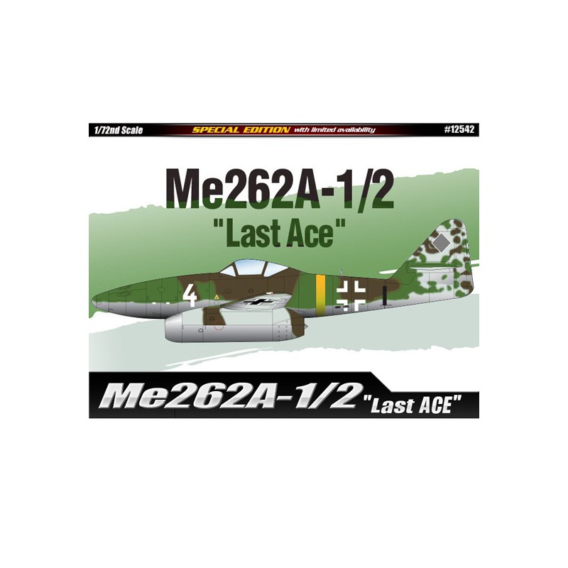 Maquette d'avion en plastique Me 262A-1/2 Last Ace 1/72