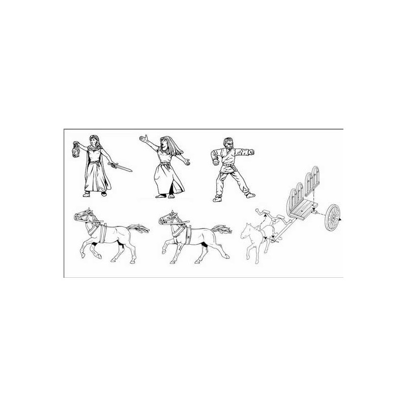 Figurine CHARIOTS CELTES +REINE 1/72