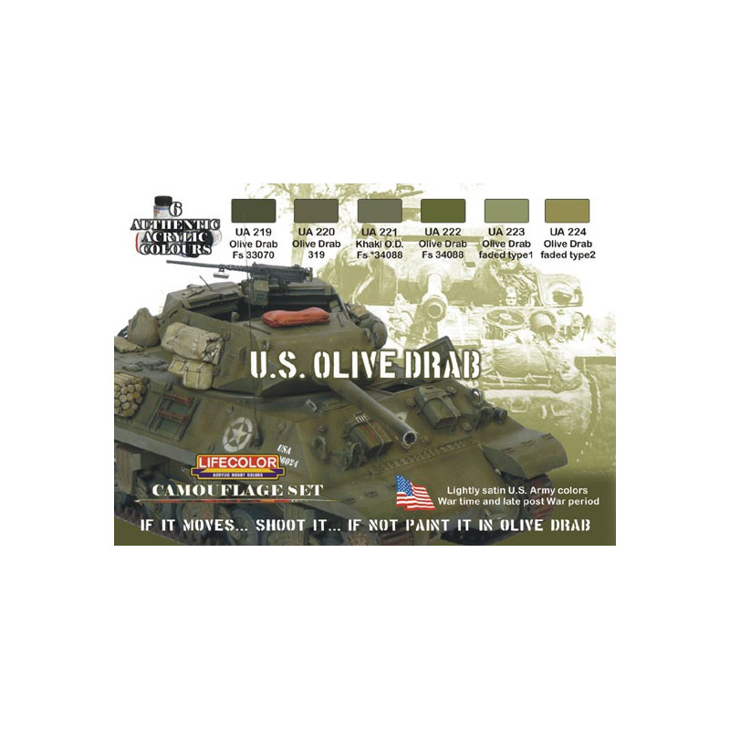 Peinture acrylique Set Camoufage 6 Olive Drab