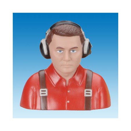 Accessoire embarqué BUSTE DE PILOTE CIVIL PEINT ROUGE - 1/5