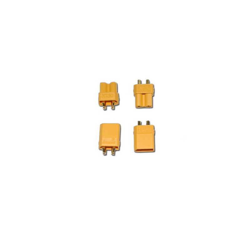 Chargeur pour accu pour appareil radiocommandé Connecteur XT-30 M+F or (2 paires)