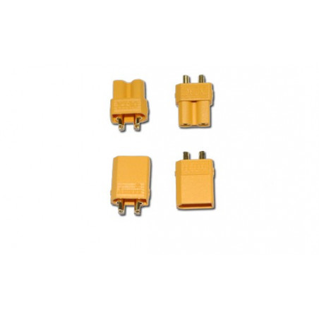 Chargeur pour accu pour appareil radiocommandé Connecteur XT-30 M+F or (2 paires)