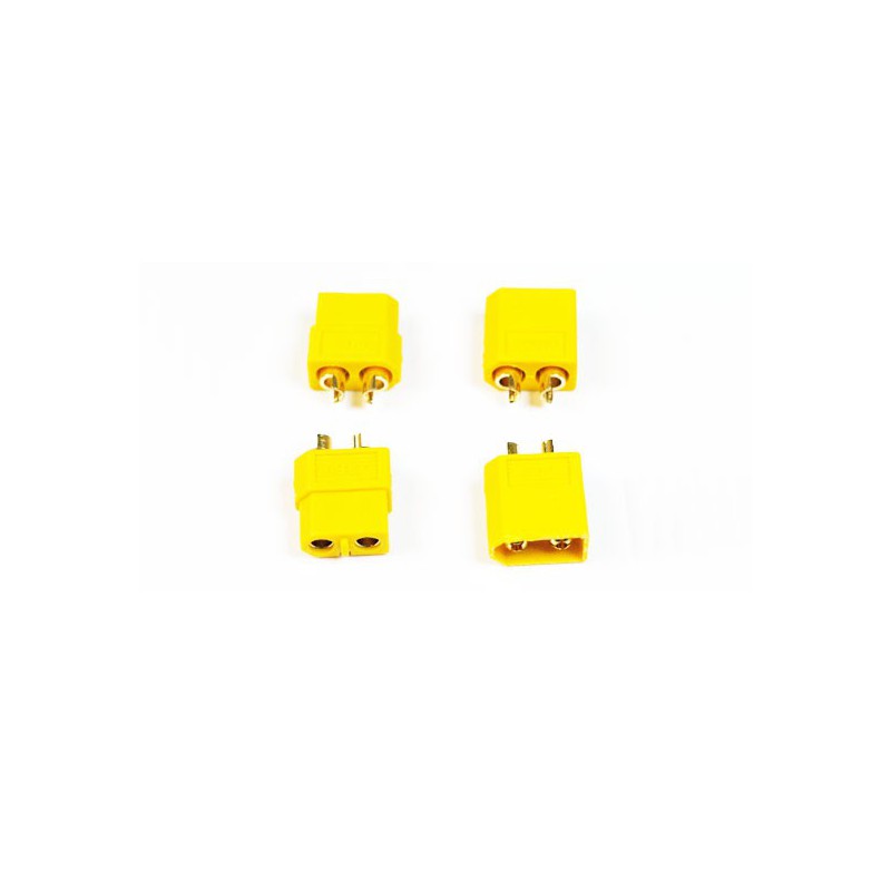 Chargeur pour accu pour appareil radiocommandé Connecteur XT-60 M+F or (2 paires)