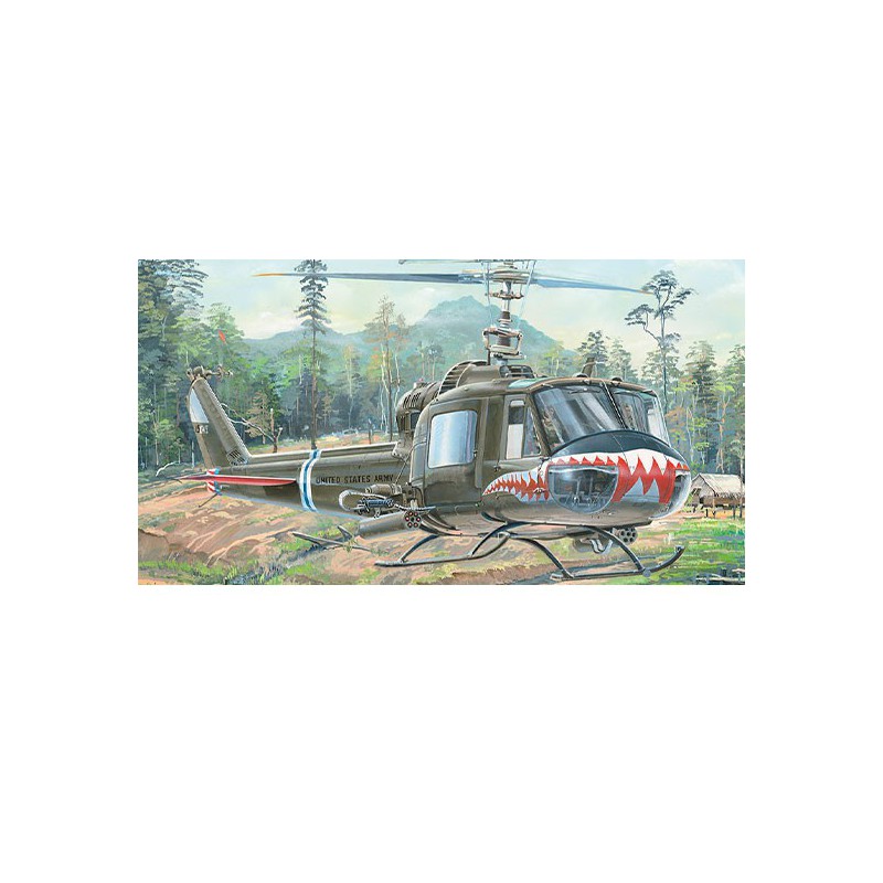 Maquette d'hélicoptère en plastique UH-1 Huey B/C1/18