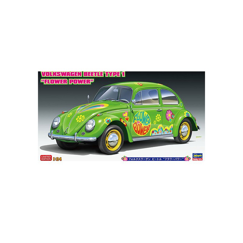 Maquette de voiture en plastique Beetle Flower Power 1/24