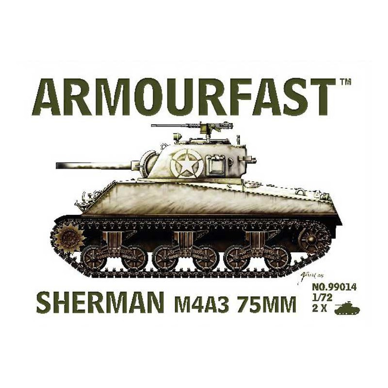 Maquette de Char en plastique SHERMAN M4 A3 75 MM (2p) 1/72