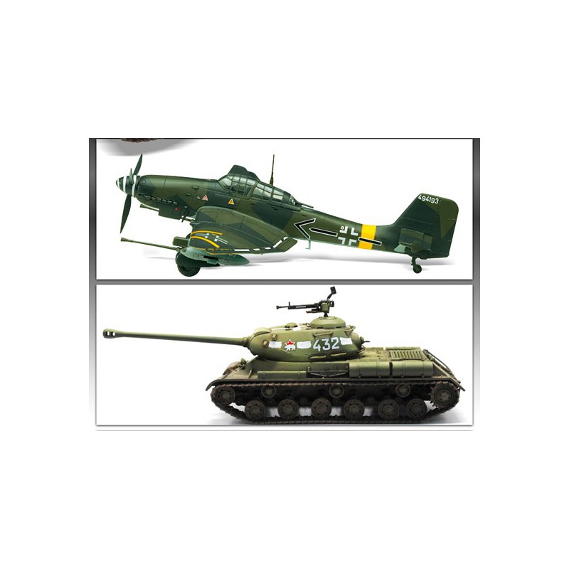 Maquette d'avion en plastique JU 87B-2 + JS-2 1/72