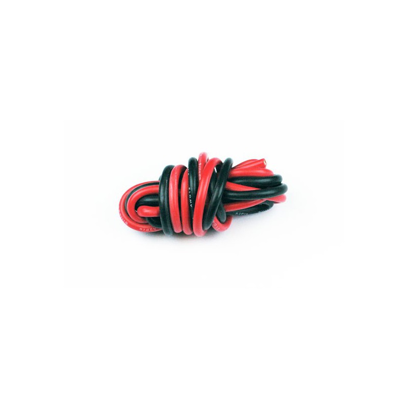 Chargeur pour accu pour appareil radiocommandé Fils silicone AWG12 3.58mm2 Rouge+Noir Longueur 1m