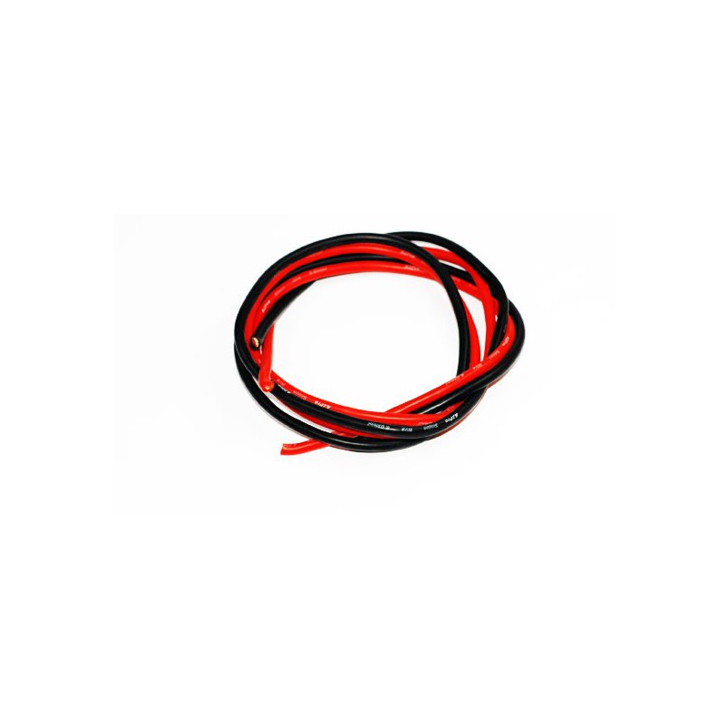 Chargeur pour accu pour appareil radiocommandé Fils silicone AWG8 8.3mm2 Rouge+Noir Longueur 1m