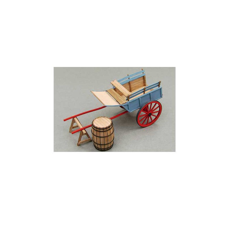 Accastillage de bateau CHARRETTE ET TONNEAU XVIII siècle éch. 1/72