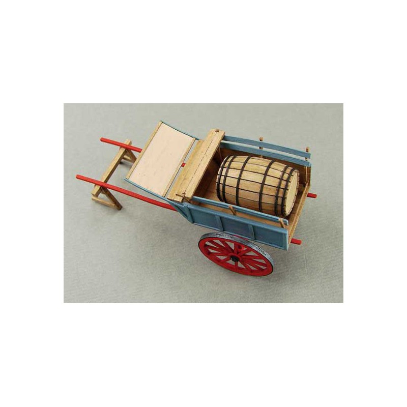 Accastillage de bateau CHARRETTE ET TONNEAU XVIII siècle éch. 1/72