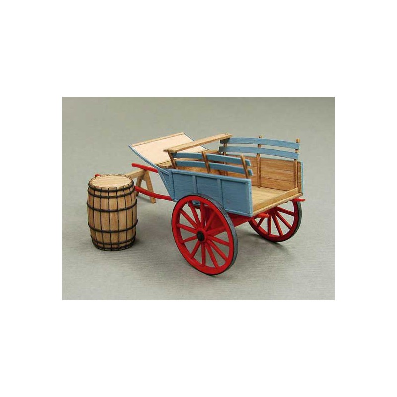 Accastillage de bateau CHARRETTE ET TONNEAU XVIII siècle éch. 1/72