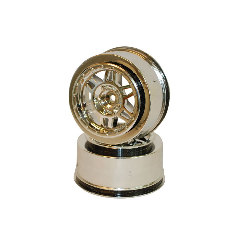 Accessoires pour voiture radiocommandée JANTES SC CHROME 6 BRANCH.1/10