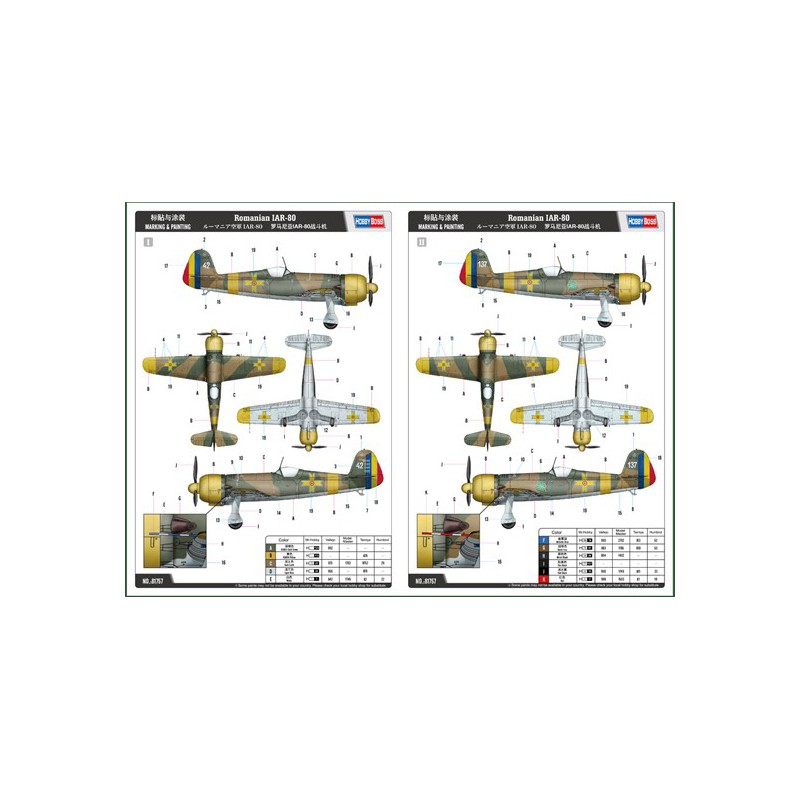 Maquette d'avion en plastique Romanian IAR-80 1/48