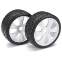 Accessoires pour voiture radiocommandée Paire Roues Piste Blanc 1/8