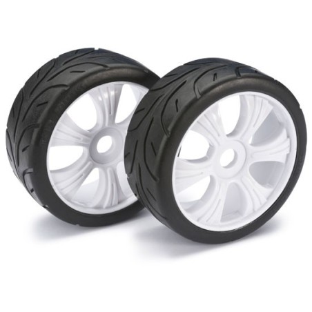 Accessoires pour voiture radiocommandée Paire Roues Piste Blanc 1/8