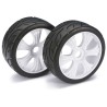 Accessoires pour voiture radiocommandée Paire Roues Piste Blanc 1/8