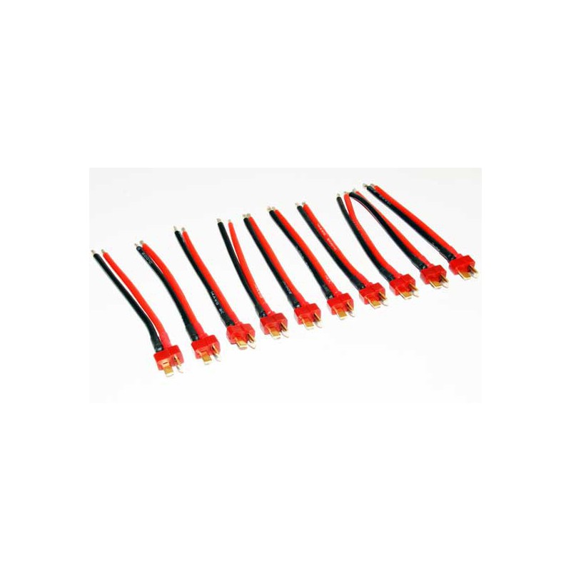 Chargeur pour accu pour appareil radiocommandé 10 CABLES 10cm + DEAN MALE