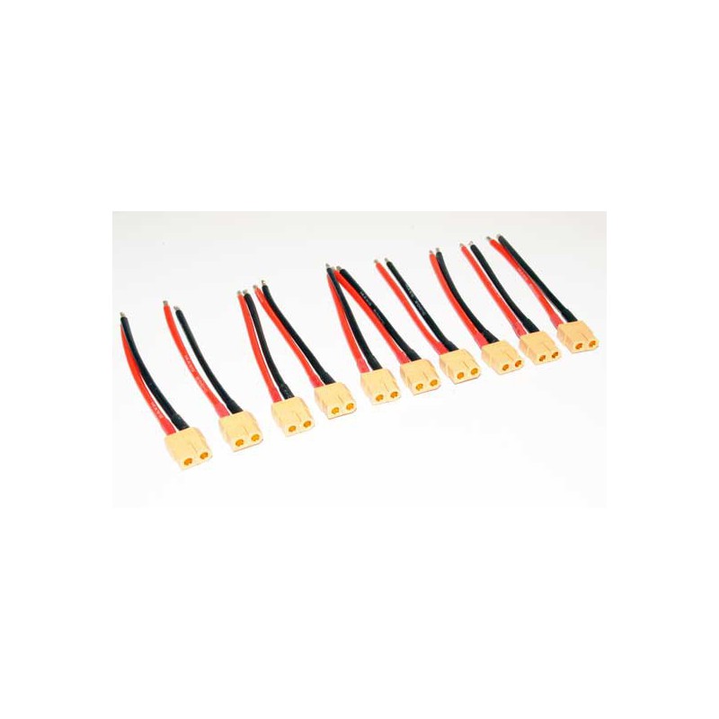 Chargeur pour accu pour appareil radiocommandé 10 CABLES 10cm + XT60 FEMELLE