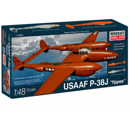 Maquette d'avion en plastique P-38 USAF 1/48