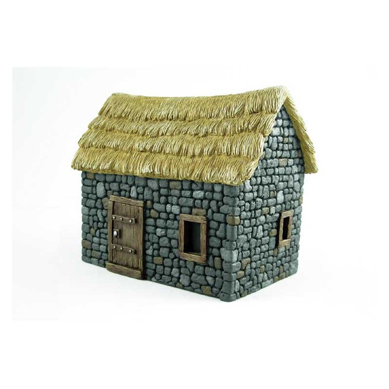 Maquette Diorama montéee et peinte PETIT COTTAGE EN PIERRE1/48