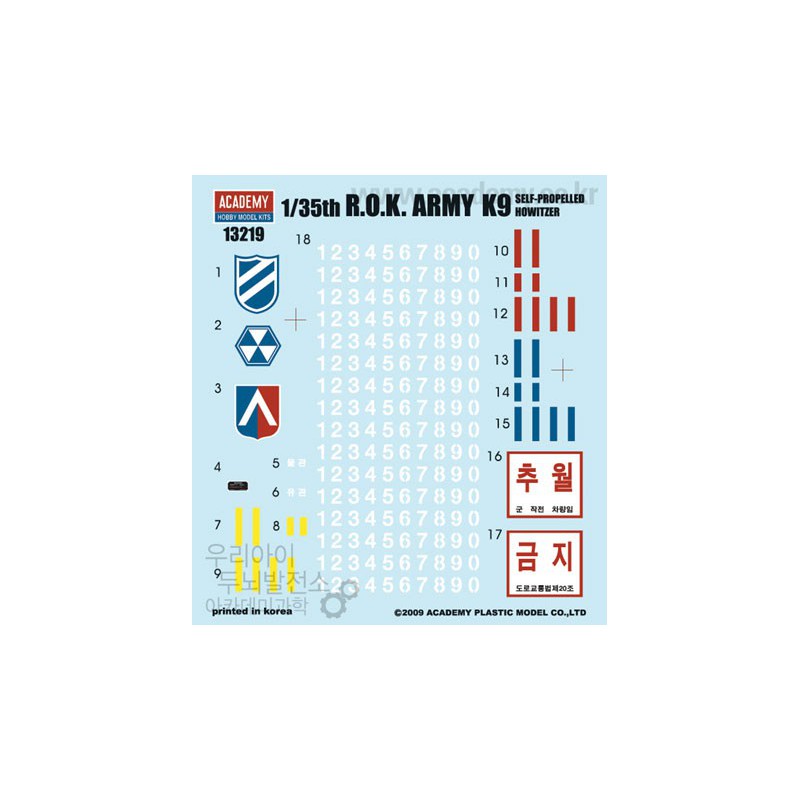 Maquette de Char en plastique K9 HOWITZER ROK ARMY 1/35